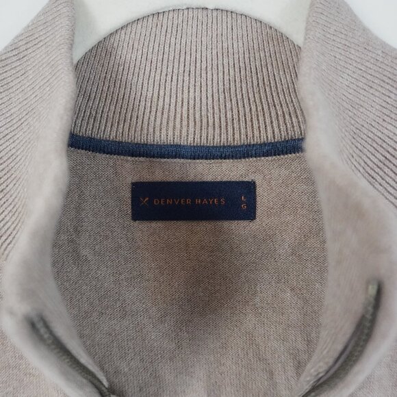 NWT Denver Hayes Long Sleeve Quarter-Zip Shirt in "Brown Heather" - Picture 4 of 5